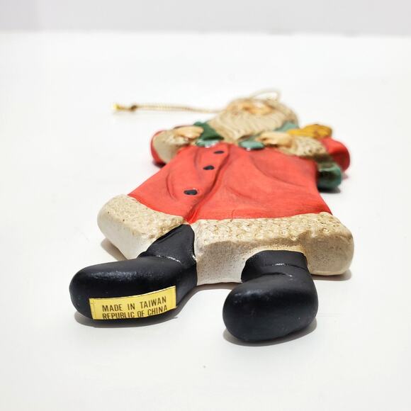 Vtg European Santa Holding Dog Christmas Hanging Ornament 9" Holiday - Picture 6 of 7